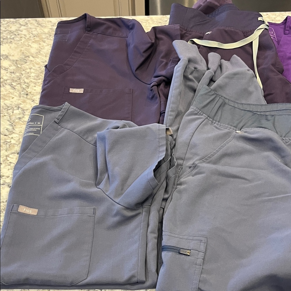 Figs Women's Tops in Purple and Gray